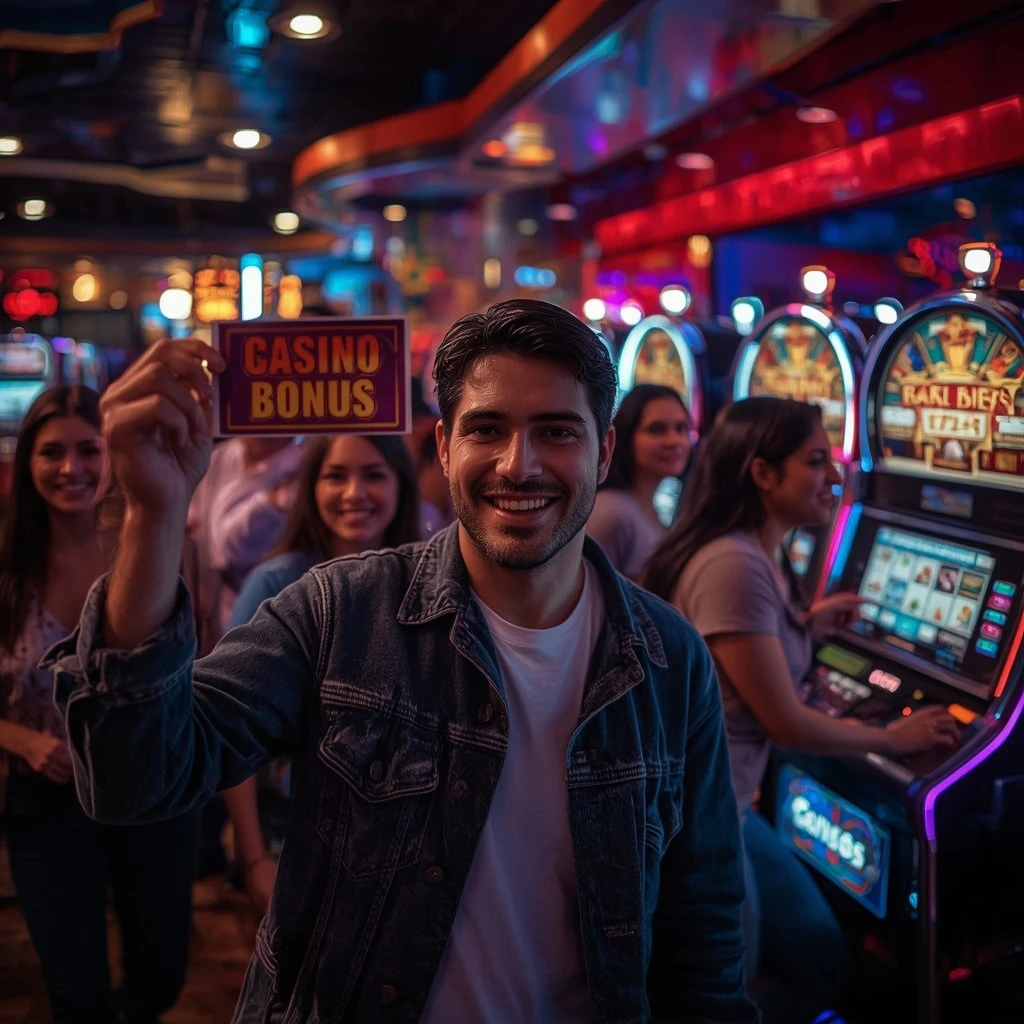una persona con un bonus del casinò HOT BET CASINO